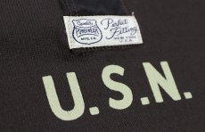 画像7: FREEWHEELERS & CO. [U.S.NAVY "Jolly Rogers" VF-17 HENLEY NECKED LONG SLEEVE SHIRT #2435002 JET BLACK size.36,42,44] (7)