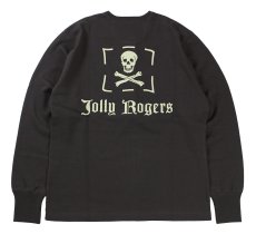 画像2: FREEWHEELERS & CO. [U.S.NAVY "Jolly Rogers" VF-17 HENLEY NECKED LONG SLEEVE SHIRT #2435002 JET BLACK size.36,42,44] (2)