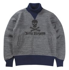 画像1: FREEWHEELERS & CO. ["U.S.NAVY VF-17 Jolly Rogers" TURTLE NECK SWEAT SHIRT #2434012 GRAINED CHARCOAL GRAY×OLD NAVY size.38,44,46] (1)