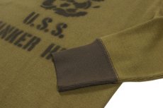 画像7: FREEWHEELERS & CO. ["U.S.NAVY CV-17 USS BUNKER HILL" CREW NECKED TYPE #2525002 OLIVE DRAB×DARK OLIVE DRAB size.42,44] (7)